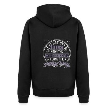 Mon lait du magasin du coin le long de la Voie lactée. - Veste à capuche bio Premium Unisexe - noir - Dos - Nico (187cm)