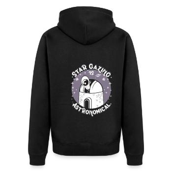 Star gazing is astronomical. - Unisex Premium Organic Zip Hoodie - black - Back - Nico (187cm)