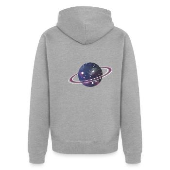 Star gazing - Unisex Premium Organic Zip Hoodie - heather grey - Back - Nico (187cm)