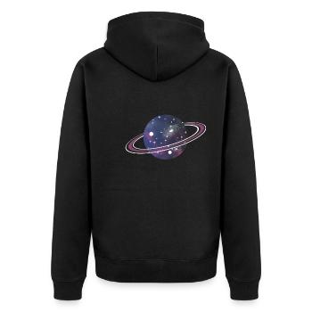 Star gazing - Unisex Premium Organic Zip Hoodie - black - Back - Nico (187cm)