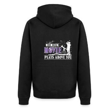 Le meilleur film joue au-dessus de vous - Veste à capuche bio Premium Unisexe - noir - Dos - Nico (187cm)