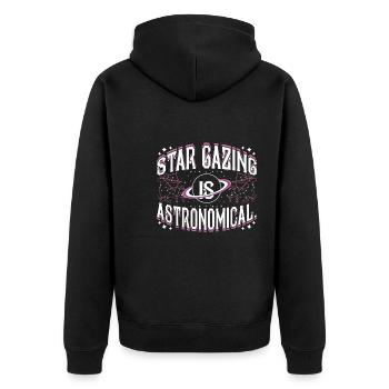Star gazing is astronomical. - Unisex Premium Organic Zip Hoodie - black - Back - Nico (187cm)