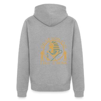 Pharaon comme un - Veste à capuche bio Premium Unisexe - gris chiné - Dos - Nico (187cm)
