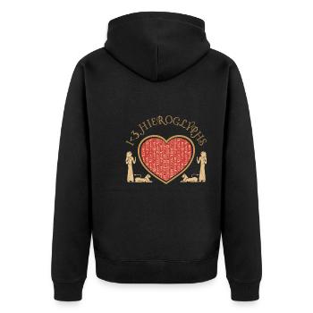I <3 hiéroglyphes - Veste à capuche bio Premium Unisexe - noir - Dos - Nico (187cm)