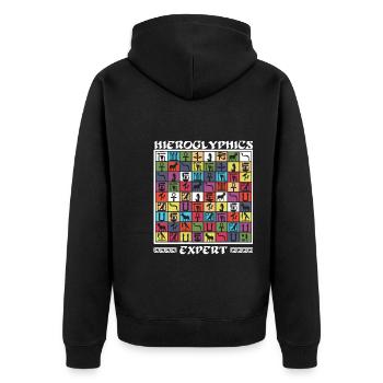 Expert en hiéroglyphes - Veste à capuche bio Premium Unisexe - noir - Dos - Nico (187cm)