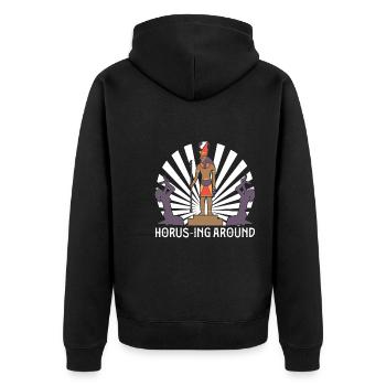 Horus dans les parages - Veste à capuche bio Premium Unisexe - noir - Dos - Nico (187cm)
