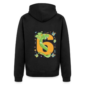 6th Birthday - Unisex Premium Organic Zip Hoodie - black - Back - Nico (187cm)