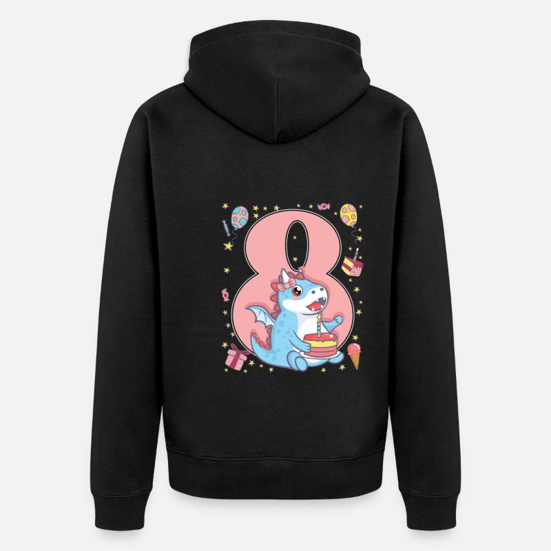 8e anniversaire - Veste à capuche bio Premium Unisexe - noir