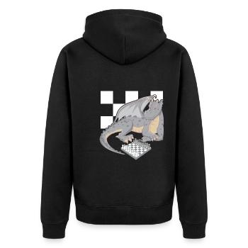 dragons - Unisex Premium Organic Zip Hoodie - black - Back - Nico (187cm)