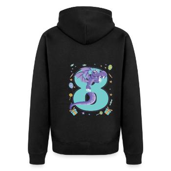 8th Birthday - Unisex Premium Organic Zip Hoodie - black - Back - Nico (187cm)