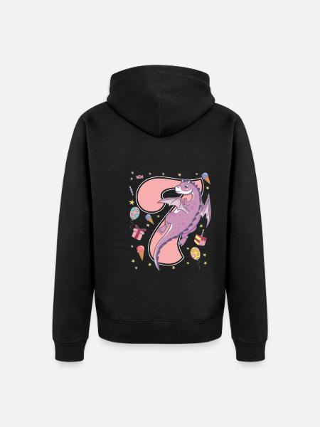 7th Birthday - Unisex Premium Organic Zip Hoodie - black