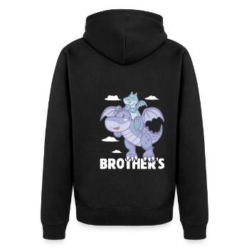 Brother's - Unisex Premium Organic Zip Hoodie - black - Back - Nico (187cm)