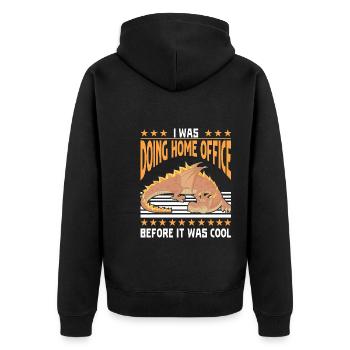 I was doing home office before it was cool - Unisex Premium Organic Zip Hoodie - black - Back - Nico (187cm)