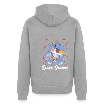 Spice Queen - Unisex Premium Organic Zip Hoodie - heather grey - Back - Nico (187cm)