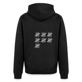 Zählmarken 35 Jahre alt 35. Geburtstag - Unisex Premium Bio Zip Hoodie - Schwarz - Hinten - Nico (187cm)