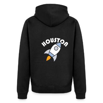 Houston Rocket Design for proud Houston residents - Unisex Premium Organic Zip Hoodie - black - Back - Nico (187cm)