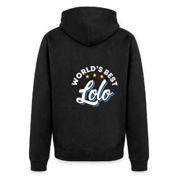 Das beste Lolo-Filipino-Design für stolze Pinoys - Unisex Premium Bio Zip Hoodie - Schwarz - Hinten - Nico (187cm)
