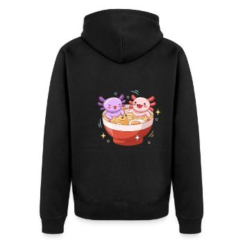 Conception de salle de bain Axoltol Ramen pour les amateurs d’axolotl - Veste à capuche bio Premium Unisexe - noir - Dos - Nico (187cm)