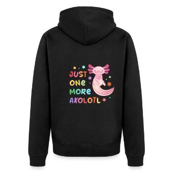 Ein weiteres Axolotl-Design für Axolotl-Liebhaber - Unisex Premium Bio Zip Hoodie - Schwarz - Hinten - Nico (187cm)