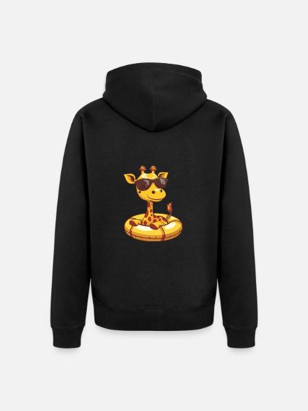 Giraffe Sommer Comic - Unisex Premium Bio Zip Hoodie - Schwarz
