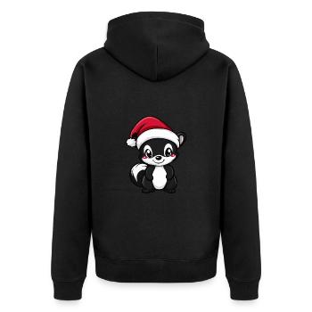 Skunk Noël mignon - Veste à capuche bio Premium Unisexe - noir - Dos - Nico (187cm)
