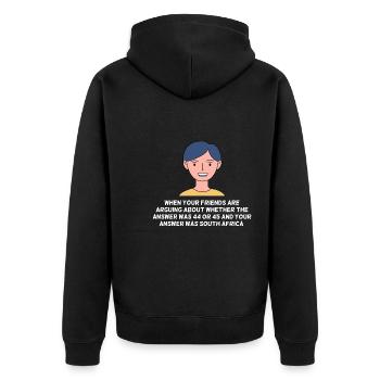 Conception de mauvaise réponse pour les jeunes Pinoys fiers - Veste à capuche bio Premium Unisexe - noir - Dos - Nico (187cm)