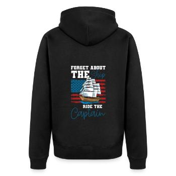 Ship - Unisex Premium Organic Zip Hoodie - black - Back - Nico (187cm)