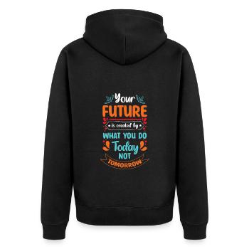 Boss Career Office Humor - Unisex Premium Organic Zip Hoodie - black - Back - Nico (187cm)