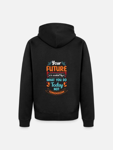 Boss Karriere Bürohumor - Unisex Premium Bio Zip Hoodie - Schwarz
