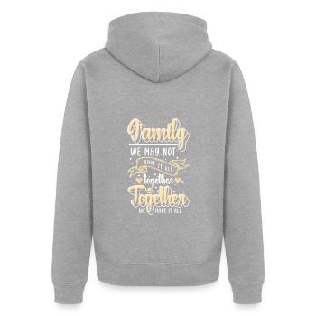 Liebe Treffen Familienurlaub Eltern - Unisex Premium Bio Zip Hoodie - Grau meliert - Hinten - Nico (187cm)
