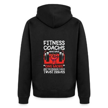 Fitness Trainer Endurance Training - Unisex Premium Organic Zip Hoodie - black - Back - Nico (187cm)
