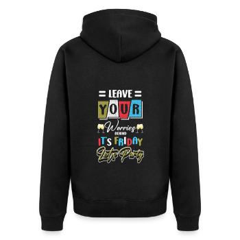 Celebrate Alcohol Event Girls' Evening - Unisex Premium Organic Zip Hoodie - black - Back - Nico (187cm)