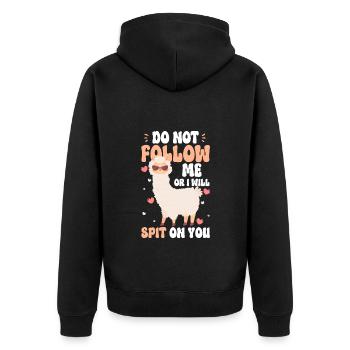 Lama Lamas Animal Doux - Veste à capuche bio Premium Unisexe - noir - Dos - Nico (187cm)