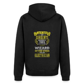 Technicien en électronique watts haute tension - Veste à capuche bio Premium Unisexe - noir - Dos - Nico (187cm)