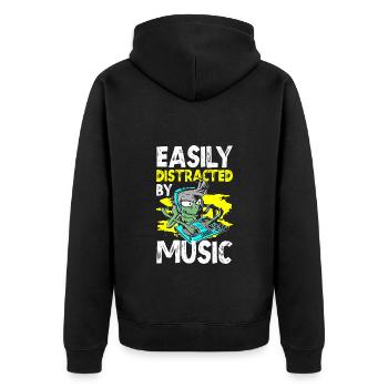 Musique, fête, détente, danse - Veste à capuche bio Premium Unisexe - noir - Dos - Nico (187cm)