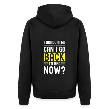 University Campus School Bachelor - Unisex Premium Organic Zip Hoodie - black - Back - Nico (187cm)