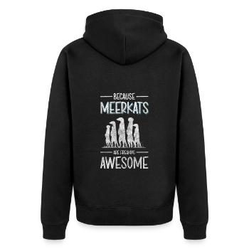 Wildtier Zoo Fell - Unisex Premium Bio Zip Hoodie - Schwarz - Hinten - Nico (187cm)