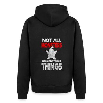 Horror Creature Family - Unisex Premium Organic Zip Hoodie - black - Back - Nico (187cm)