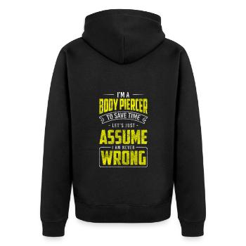 Artist Art Piercing Studio Plug - Veste à capuche bio Premium Unisexe - noir - Dos - Nico (187cm)