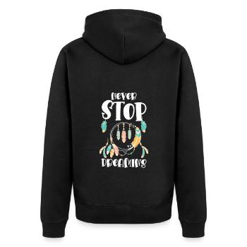 Dream Dreamer Spiritual Dreaming - Unisex Premium Organic Zip Hoodie - black - Back - Nico (187cm)