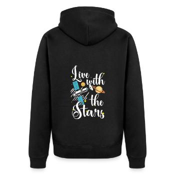 Universe Planets Solar System Science - Unisex Premium Organic Zip Hoodie - black - Back - Nico (187cm)