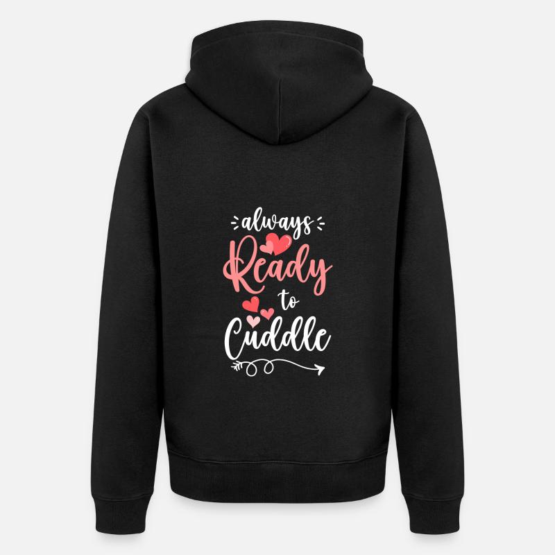 Kuscheln Teddybär Partner Kinder - Unisex Premium Bio Zip Hoodie - Schwarz
