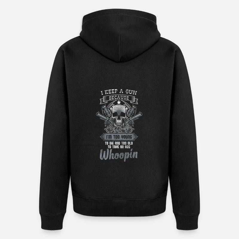 Fusil d’assaut avec violence armée - Veste à capuche bio Premium Unisexe - noir