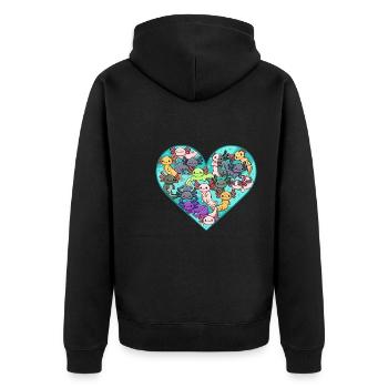 Alle Arten von Axolotls Design für Axolotl Fans - Unisex Premium Bio Zip Hoodie - Schwarz - Hinten - Nico (187cm)