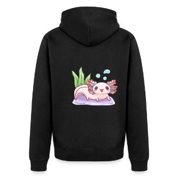 Underwater Chalk Design for Axolotl Lovers - Unisex Premium Organic Zip Hoodie - black - Back - Nico (187cm)