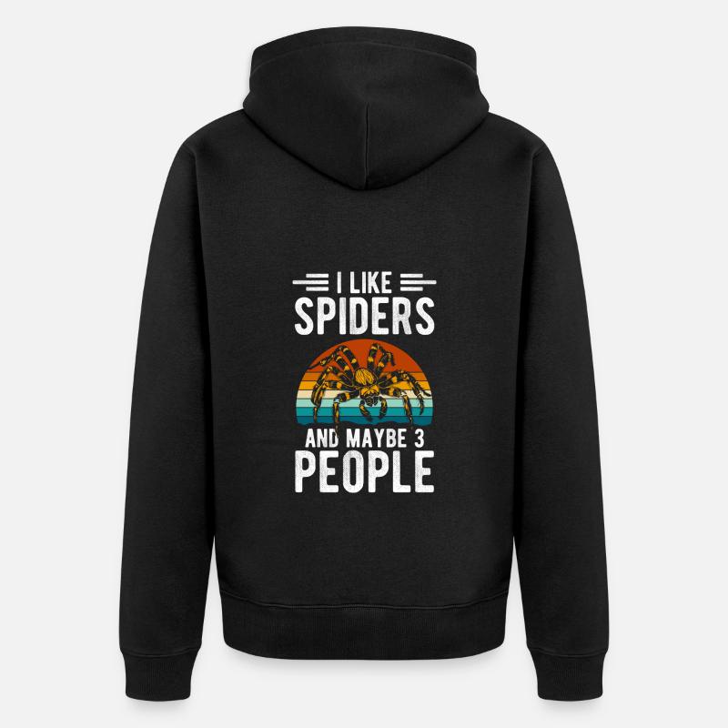 Spinne Krabbeln Tarantel Biss - Unisex Premium Bio Zip Hoodie - Schwarz