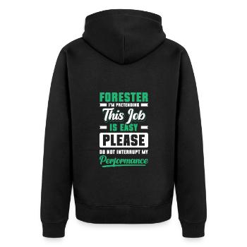 Chasseur forestier - Veste à capuche bio Premium Unisexe - noir - Dos - Nico (187cm)