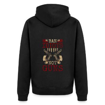 Shooting Club Pistol Hunting Club - Unisex Premium Organic Zip Hoodie - black - Back - Nico (187cm)