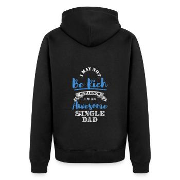 Alleinerziehend Verantwortung Sarkasmus - Unisex Premium Bio Zip Hoodie - Schwarz - Hinten - Nico (187cm)