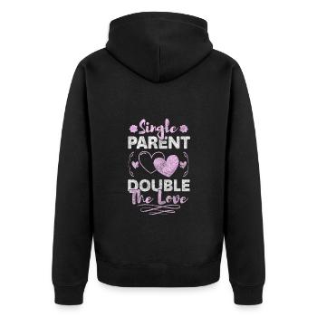 Eltern Single Verantwortung Sarkasmus - Unisex Premium Bio Zip Hoodie - Schwarz - Hinten - Nico (187cm)
